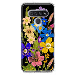 LG Stylo 6 Blue Yellow Vintage Spring Wild Flowers Floral Hybrid Protective Phone Case Cover