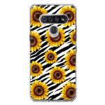 LG K51 White Zebra Sunflowers Polkadots Double Layer Phone Case Cover