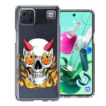 LG K92 Flamming Devil Skull Design Double Layer Phone Case Cover