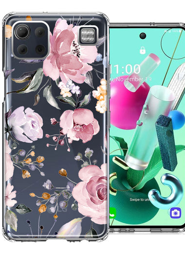 For LG K92 Soft Pastel Spring Floral Flowers Blush Lavender Phone Case Cover