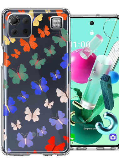 LG K92 Colorful Butterflies Design Double Layer Phone Case Cover