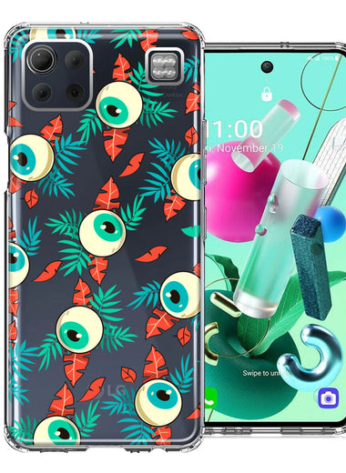 LG K92 Halloween Creepy Tropical Eyeballs Design Double Layer Phone Case Cover