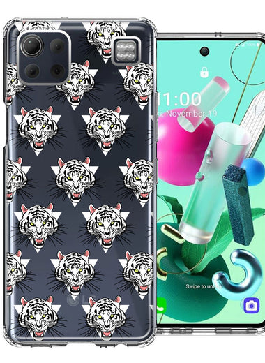 LG K92 Fierce Tiger Polkadots Design Double Layer Phone Case Cover