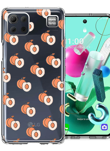 LG K92 Polka Dot Peaches Design Double Layer Phone Case Cover