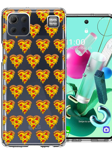LG K92 Pizza Hearts Polka dots Design Double Layer Phone Case Cover