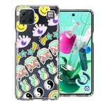 LG K92 70's Yin Yang Hippie Happy Peace Stars Design Double Layer Phone Case Cover