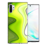 Samsung Galaxy Note 10 Plus Green White Abstract Design Double Layer Phone Case Cover