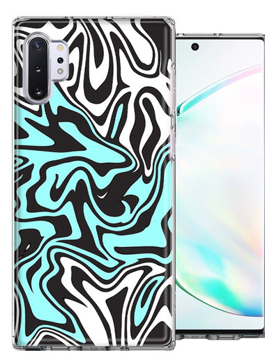 Samsung Galaxy Note 10 Plus Mint Black Abstract Design Double Layer Phone Case Cover