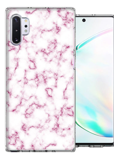 Samsung Galaxy Note 10 Plus Pink Marble Design Double Layer Phone Case Cover