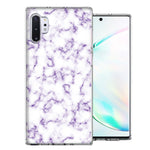 Samsung Galaxy Note 10 Plus Purple Marble Design Double Layer Phone Case Cover