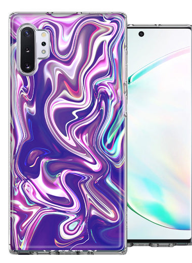 Samsung Galaxy Note 10 Plus Purple Paint Swirl  Design Double Layer Phone Case Cover