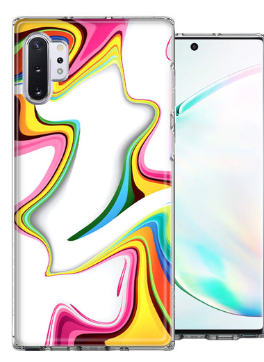 Samsung Galaxy Note 10 Plus Rainbow Abstract Design Double Layer Phone Case Cover