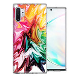 Samsung Galaxy Note 10 Plus Rainbow Flower Abstract Design Double Layer Phone Case Cover