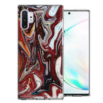 Samsung Galaxy Note 10 Plus Red White Abstract Design Double Layer Phone Case Cover