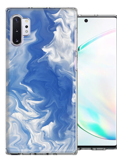 Samsung Galaxy Note 10 Plus Sky Blue Swirl Design Double Layer Phone Case Cover