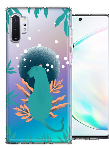 Samsung Galaxy Note 10 Plus Moon Green Jaguar Design Double Layer Phone Case Cover