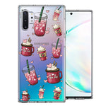 Samsung Galaxy Note 10 Coffee Lover Valentine's Hearts Pink Drink Latte Double Layer Phone Case Cover