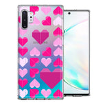 Samsung Galaxy Note 10 Plus Pink Purple Origami Valentine's Day Polkadot Hearts Design Double Layer Phone Case Cover