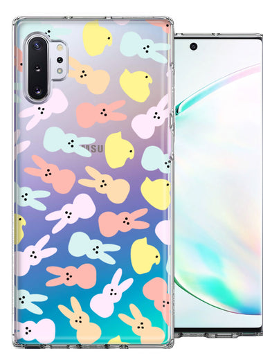 Samsung Galaxy Note 10 Plus Pastel Easter Polkadots Bunny Chick Candies Double Layer Phone Case Cover