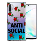 Samsung Galaxy Note 10 Anti Social Roses Design Double Layer Phone Case Cover