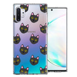 Samsung Galaxy Note 10 Black Cat Polkadots Design Double Layer Phone Case Cover