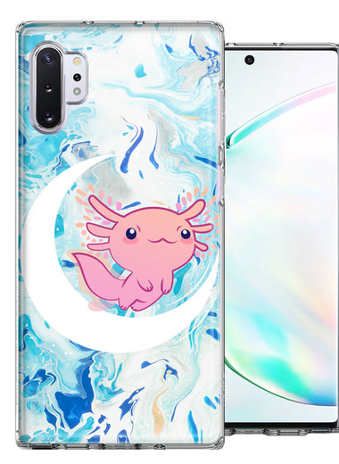 Samsung Galaxy Note 10 Plus Pink Axolotl Moon Mable Design Double Layer Phone Case Cover