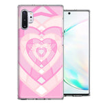 Samsung Galaxy Note 10 Pink Gem Hearts Design Double Layer Phone Case Cover