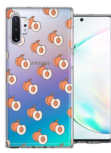 Samsung Galaxy Note 10 Plus Polka Dot Peaches Design Double Layer Phone Case Cover