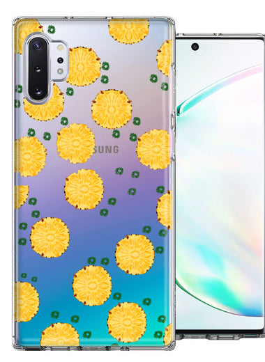 Samsung Galaxy Note 10 Plus Tropical Pineapples Polkadots Design Double Layer Phone Case Cover