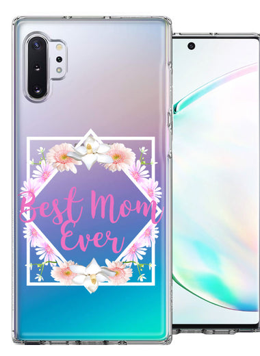 Samsung Galaxy Note 10 Plus Best Mom Ever Mother's Day Flowers Double Layer Phone Case Cover