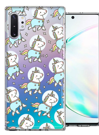 Samsung Galaxy Note 10 Plus Space Unicorns Design Double Layer Phone Case Cover