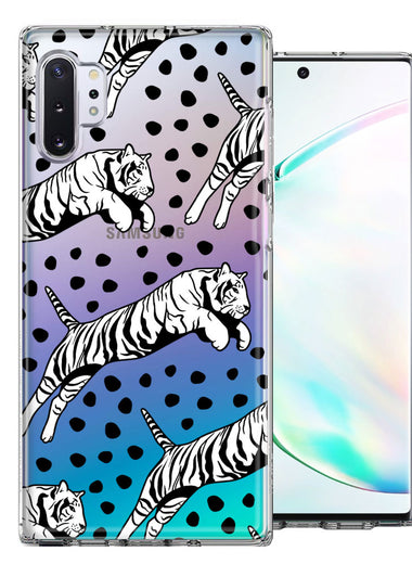 Samsung Galaxy Note 10 Tiger Polkadots Design Double Layer Phone Case Cover