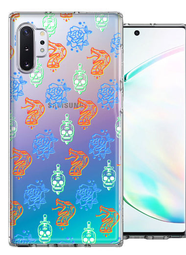 Samsung Galaxy Note 10 Snakes Skulls Roses Design Double Layer Phone Case Cover