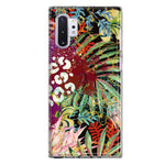 Samsung Galaxy Note 10 Leopard Tropical Flowers Vacation Dreams Hibiscus Floral Hybrid Protective Phone Case Cover