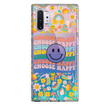 Samsung Galaxy Note 10 Plus Choose Happy Smiley Face Retro Vintage Groovy 70s Style Hybrid Protective Phone Case Cover