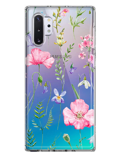 Samsung Galaxy Note 10 Plus Spring Pastel Wild Flowers Summer Classy Elegant Beautiful Hybrid Protective Phone Case Cover