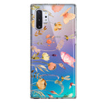 Samsung Galaxy Note 10 Peach Meadow Wildflowers Butterflies Bees Watercolor Floral Hybrid Protective Phone Case Cover