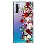 Samsung Galaxy Note 10 Plus Red Summer Watercolor Floral Bouquets Ruby Flowers Hybrid Protective Phone Case Cover
