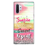 Samsung Galaxy Note 10 Summer Brush Strokes Sunrise Sunburn Sunset Repeat Hybrid Protective Phone Case Cover