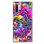 Samsung Galaxy Note 10 Plus Vibrant Pink Purple Tie Dye Summer Leopard Swirl Rainbow Hybrid Protective Phone Case Cover