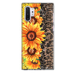 Samsung Galaxy Note 10 Yellow Summer Sunflowers Brown Leopard Honeycomb Hybrid Protective Phone Case Cover