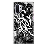 Samsung Galaxy Note 10 Plus Black White Urban Graffiti Hybrid Protective Phone Case Cover