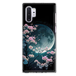 Samsung Galaxy Note 10 Kawaii Manga Pink Cherry Blossom Full Moon Hybrid Protective Phone Case Cover