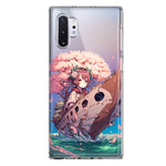 Samsung Galaxy Note 10 Kawaii Manga Pink Cherry Blossom Japanese Girl Boat Hybrid Protective Phone Case Cover