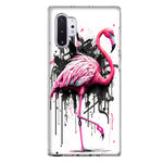 Samsung Galaxy Note 10 Pink Flamingo Painting Graffiti Hybrid Protective Phone Case Cover