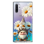 Samsung Galaxy Note 10 Plus Cute Gnome White Daisy Flowers Floral Hybrid Protective Phone Case Cover