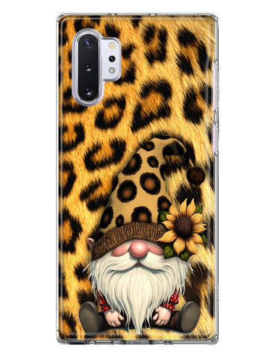 Samsung Galaxy Note 10 Plus Gnome Sunflower Leopard Hybrid Protective Phone Case Cover