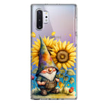 Samsung Galaxy Note 10 Cute Gnome Sunflowers Clear Hybrid Protective Phone Case Cover