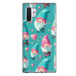 Samsung Galaxy Note 10 Turquoise Pink Hearts Gnomes Hybrid Protective Phone Case Cover