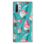 Samsung Galaxy Note 10 Plus Turquoise Pink Hearts Gnomes Hybrid Protective Phone Case Cover